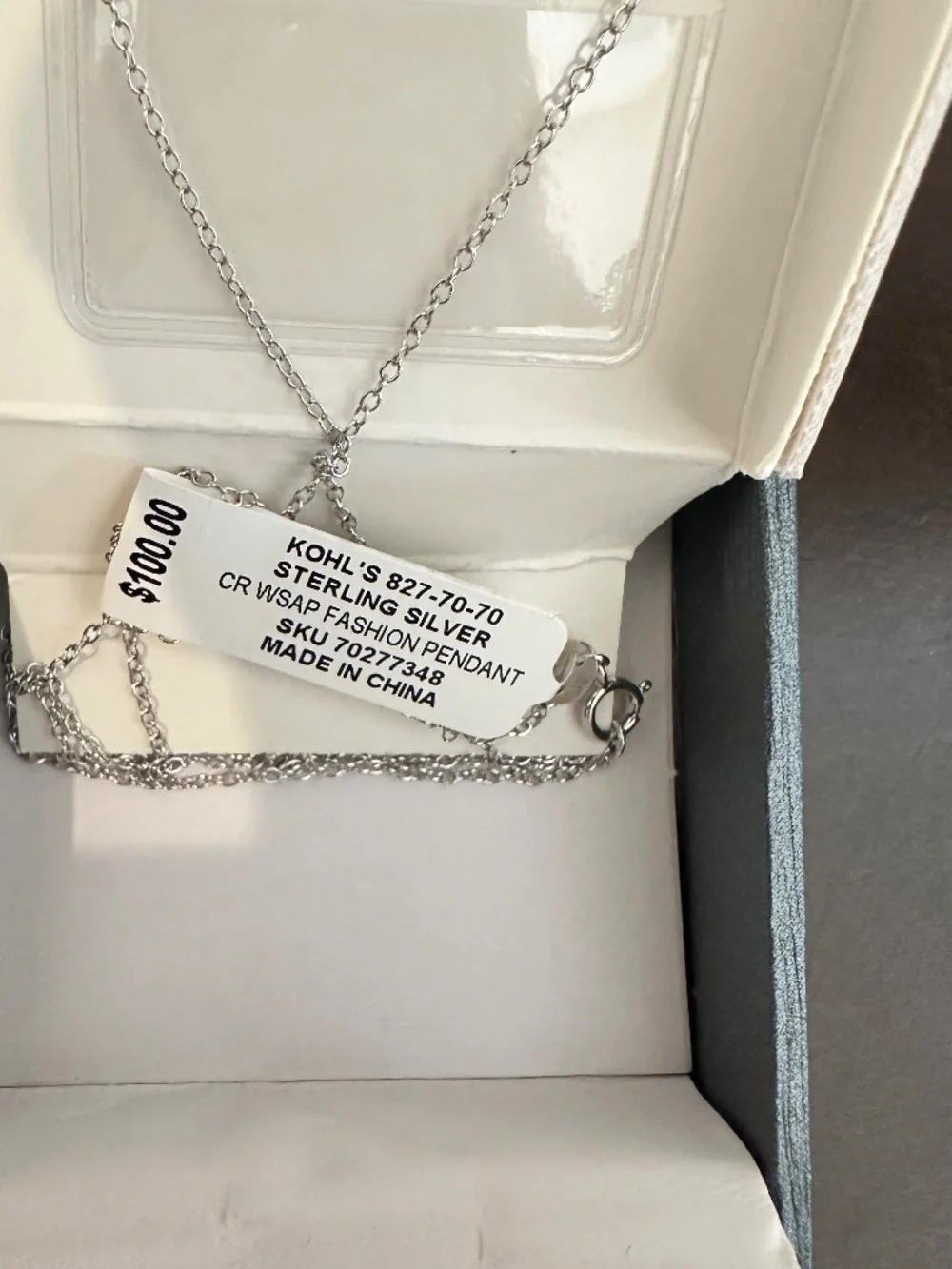 Gemstone Brilliance Created White Sapphire Sterling Silver Pendant Necklace